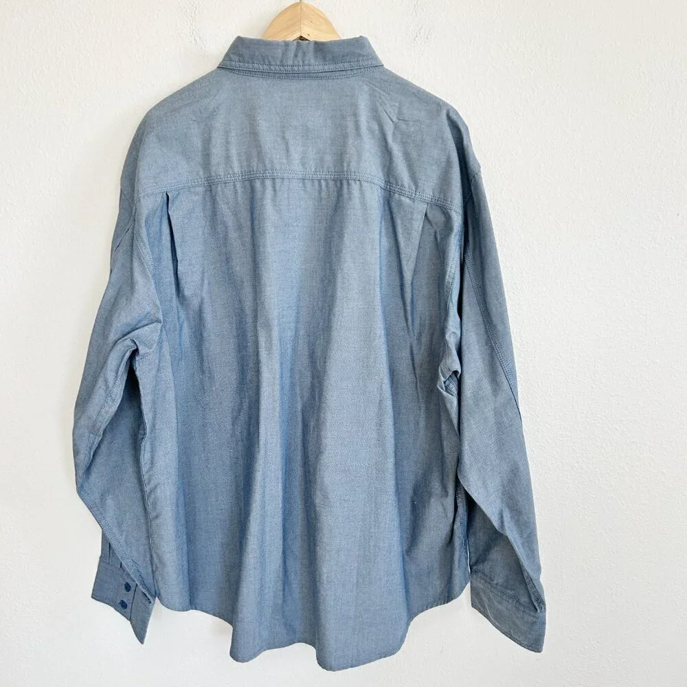 Levi Strauss Shirt Blue Denim Pro Grade Workwear Button Up Long Sleeve